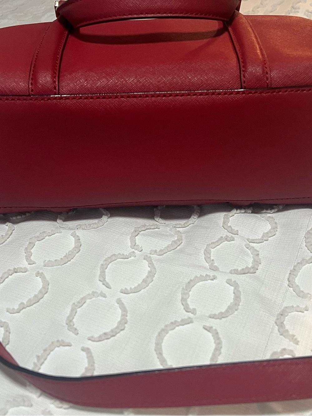 Kate Spade Red Saffiano Dome Satchel with Crossbody Strap - Picture 4 of 7